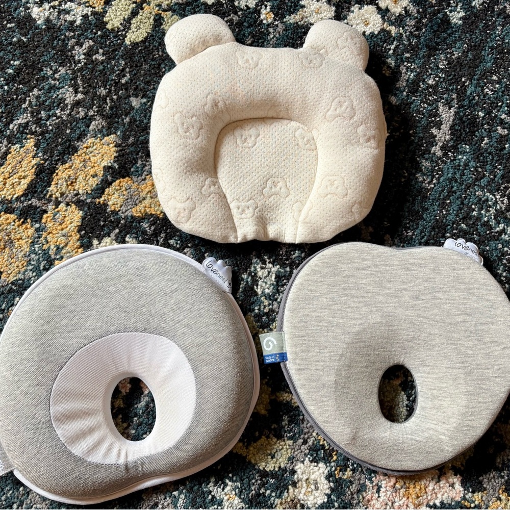 3 Baby Flat Head Support Pillows